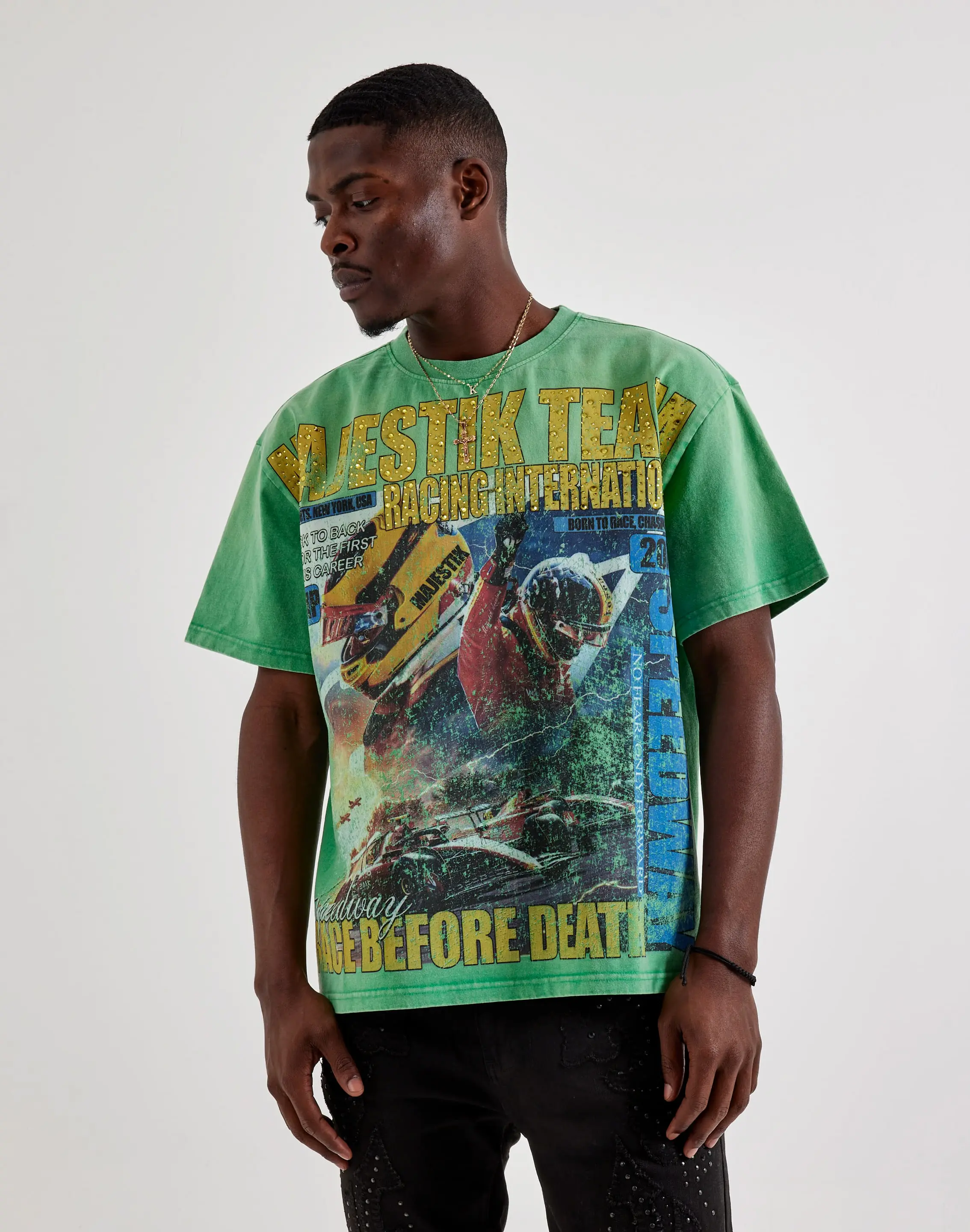 Mens Majestik Race Before Death Tee