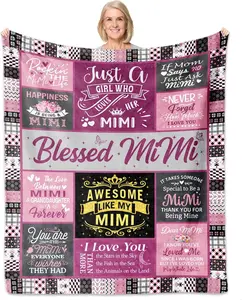 MiMi Gifts from Grandkids, MiMi Gifts Blanket, MiMi Birthday Gifts, Grandma Gifts from Granddaughter, Best MiMi Ever Gift, Grandma Gifts, MiMi Gifts for Mother's Day/Anniversary/Christmas