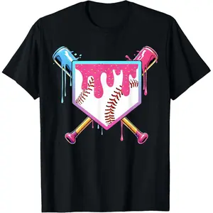 100% Cotton Baseball Drip Ice Cream Drip Baseball T-Shirt
