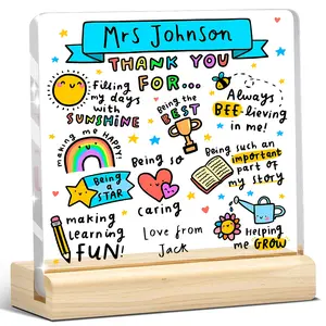 1Pc Teacher Appreciation Acrylic Plaque - Inspirational Thank You Gift Educators Classroom Desk Decor Shelf Display - Retirement Present Back-to-School Birthday Teacher Appreciation Gifts End-of-Year Home Decoration Christmas Gifts Thanksgiving