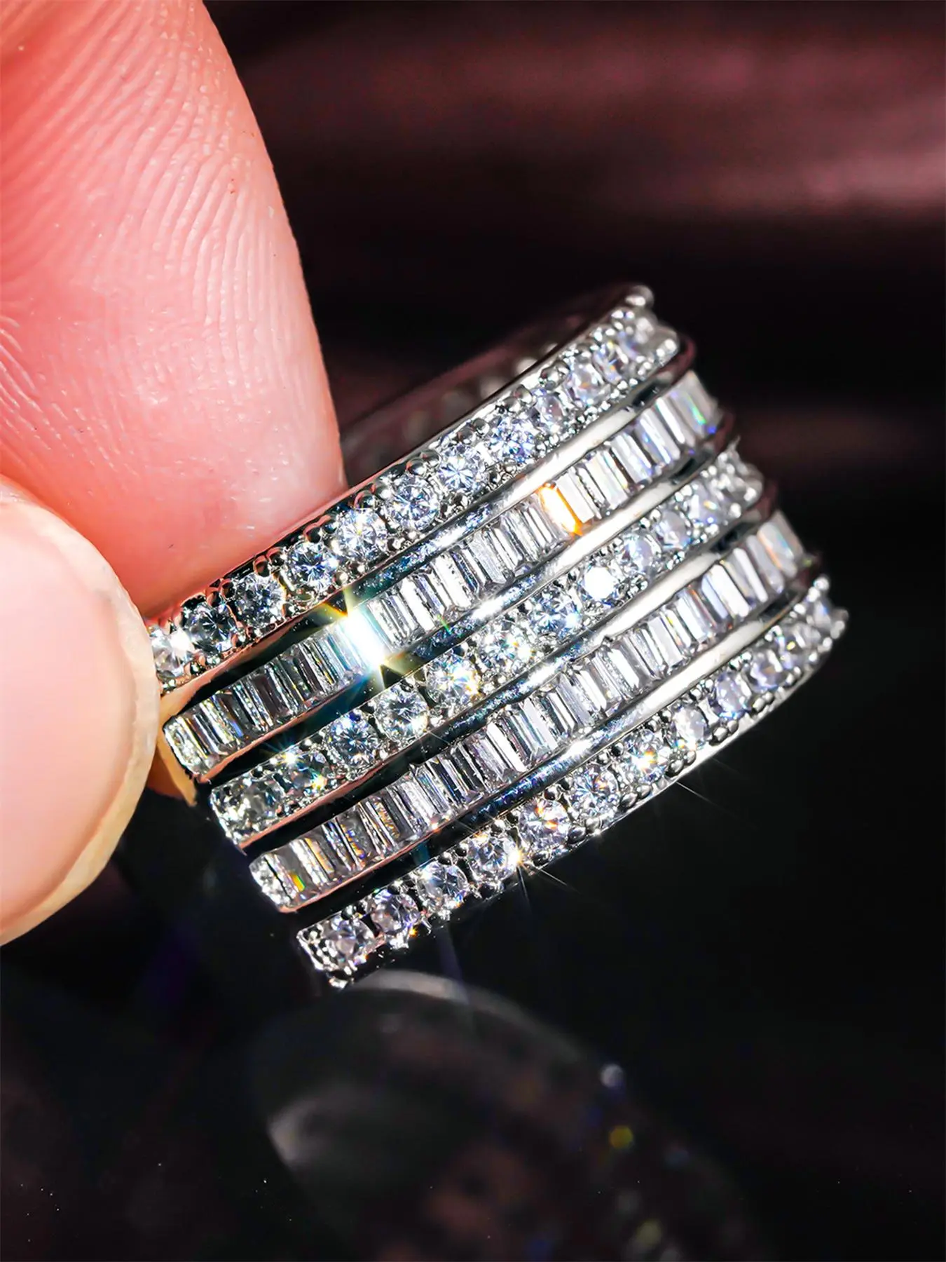 Luxury Artificial Zirconia Ring, Elegant Ring, Fashion Accessories for Women, Trendy All-match & Exquisite Jewelry for Birthday Gift, Elegant Everyday Ring