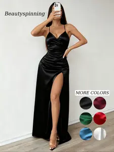 Sexy Backless Drawstring Dress, Elegant Ruched Bodycon Midi Dress, Perfect for Vacation Bar Parties, Trendy European Style
