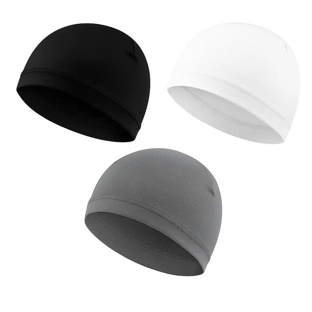 Men's 3-Pcs High-Quality Skull Caps - Cooling, Soft, Lightweight, Moisture-Wicking, Breathable, Stretch-Fit Cycling Skull Caps, Beanie Hat, Water-Absorbent, Machine-Washable Helmet Liner Multifunctional Headwear
