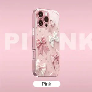 Pink Bow Coquette Aesthetic Phone Case with Pearl Charm | Cute Ribbon Balletcore Cover for iPhone 17 16 15 14 13 12 11 7 8 X Pro Max/Samsung Galaxy Note S — 975