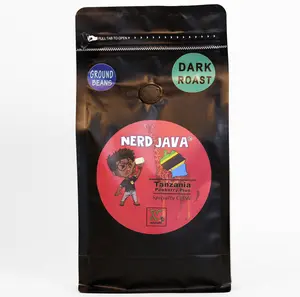 Nerd Java Tanzania Peaberry Dark Roast Specialty Coffee Ground Beans