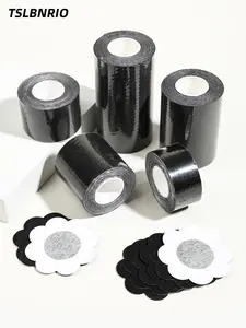 Professional Boob Tape & Nipple Covers Kit - Invisible Breast Lift Tape for All Cup Sizes, Waterproof, Breathable, Lightweight & Elastic Adhesive Bra Solution for Strapless Tops, Set Includes Silicone Pasties, Petal Covers & 5 Sizes Body Tape