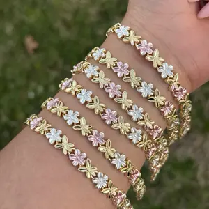 Gold Plated Hibiscus Flower Bracelet