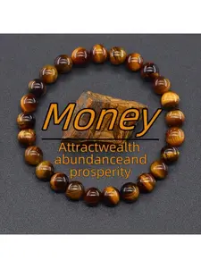 Lucky Beaded Bracelet with Tiger Eye Stone, Attracts Wealth & Prosperity, Ideal for Casual Wear & Special Occasions, Perfect Halloween Gift
