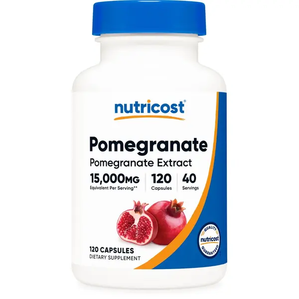 Nutricost Pomegranate Fruit Extract Dietary Supplement, 15000 mg Equivalent, 120 Capsules - 40 Servings, Gluten-Free, GMO-Free, US-Made Wellness Support Supplement