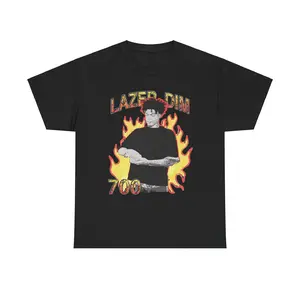 Lazer Dim 700 Unisex Heavy Cotton Tee, Wiggan, Underground Rap T-Shirt - Alternative Clothing, Music Merch, Graphic Tee, Unisex Clothing, Casual Fabric Menswear Top Collar Fashion Knit Medium  Smooth Underwear Streetwear Tshirt