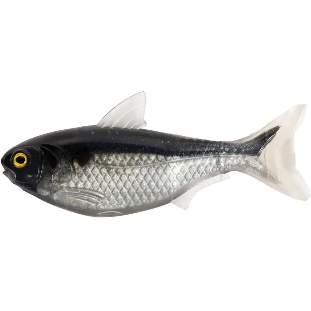 LIVETARGET Unrigged Shad Fishing Lure - 5.5 in, 2 Pack, Head Wobble, Injected Core, Split Belly, Transparent Skin, Hook Concealed, Dorsal Fin, Oscillator Tail, Bite Rate Booster