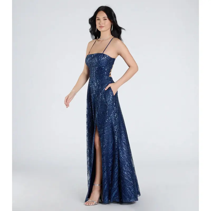 Ray Sequin Tie-Back Formal Dress - TikTok Shop Ray Sequin Tie-Back Formal Dress - TikTok Shop