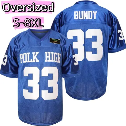 JKNAKN Men's Oversize 33 AL Bundy Polk High Football Jersey Shirts, S-8XL Plus Size Male Breathable Loose Fit Sporty Sports Top, 90S Hip Hop Casual Wear, Athletic Techwear, Party/Christmas Gifts, Team Print
