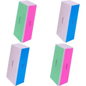 4 Way Nail Buffer Block (4 Pcs), Nail Shine Buffers Blocks Files for Natural and Acrylic Nails Smoother Buffing Block Polisher Fingernail File Buffer 120/240/600/3000 Grit for Buffing Shinning