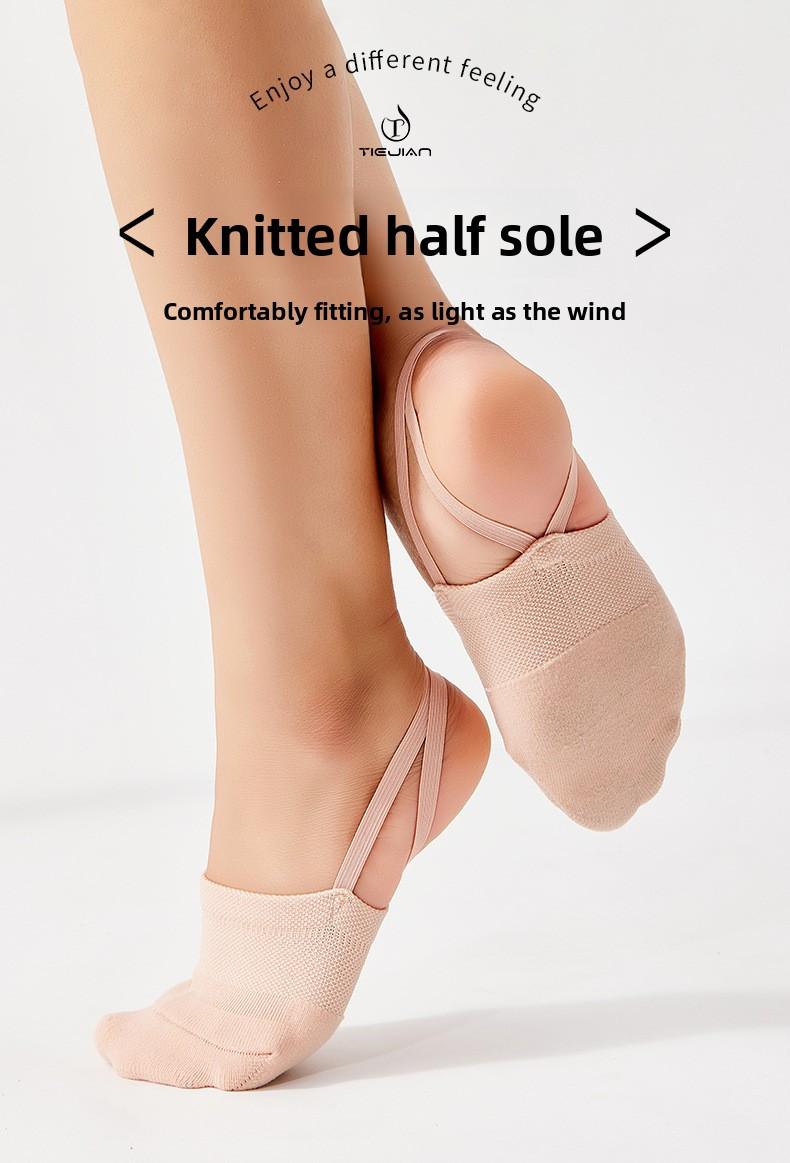Dance shoes, knitted artistic gymnastics shoes, half-socks for men and women, half-sole shoes, cheerleading and belly dance practice shoes