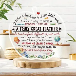 Teacher Appreciation Gifts for Women Men, Inspirational Gifts for Teachers, Thank You Gifts Teacher Acrylic Plaque, Graduation Gifts, Retirement Gifts for Teacher Coach Manager