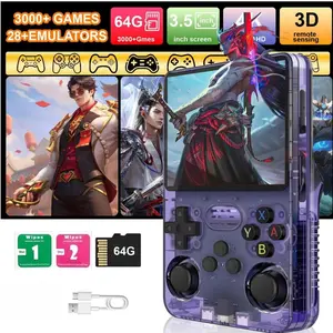 R36s Retro Handheld Game Console, 64GB Storage, 20000 Classic Games, Portable Vintage Gaming Machine, 3.5 Inch HD IPS Screen, HDMI TV Output, Video Game Machine