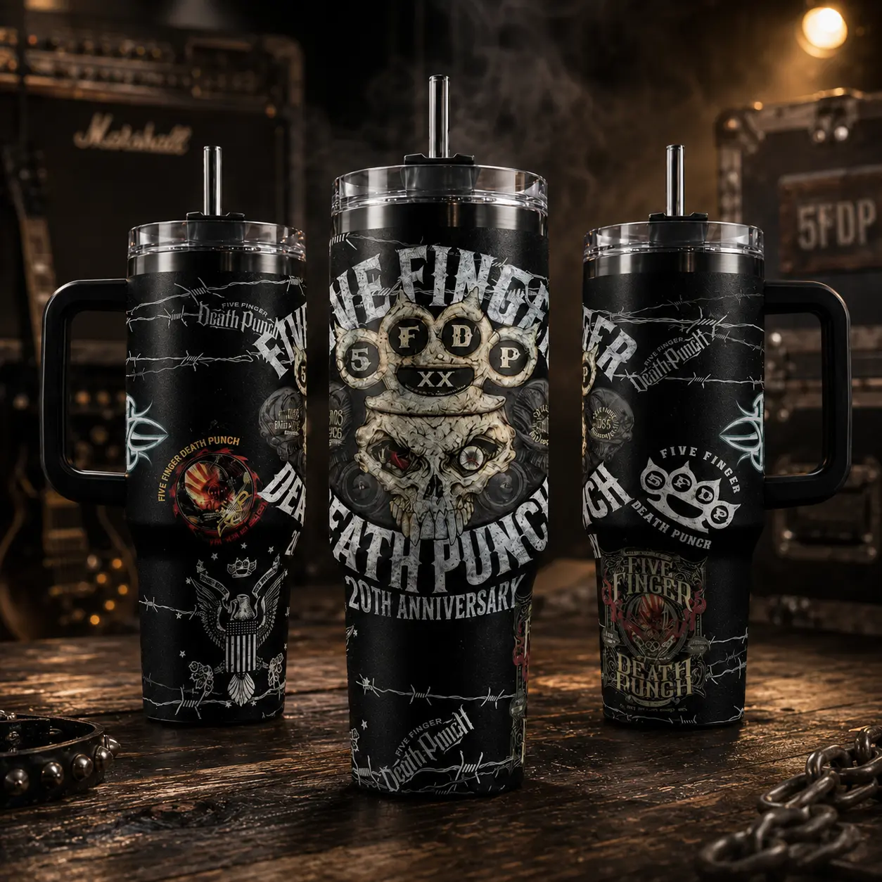 Five Finger Death Punch Tumbler, 20th Anniversary Best Of Volume ,40oz 30oz Tumbler With Handle
