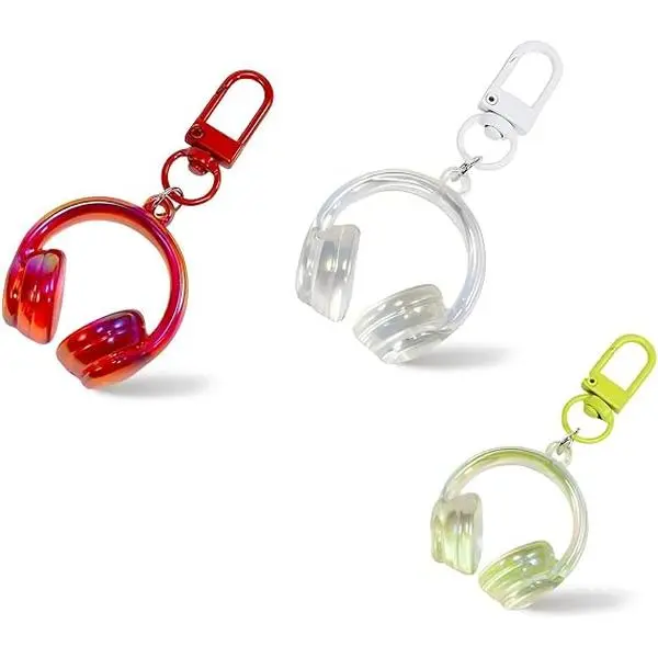 Veliora Gift B 3pcs Music Keychain Mini Headphone Keychain Music Accessories Singer Lover Dj Gifts Cute Headphone Purse Bag Charms