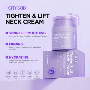 Neck Firming Cream for Wrinkles & Double Chin - Anti-Aging Retinol Moisturizer with Collagen - Tightening Cream for Turkey Neck & Sagging Skin - Hygienic Airless Pump Jar for Face, Neck & Décolleté