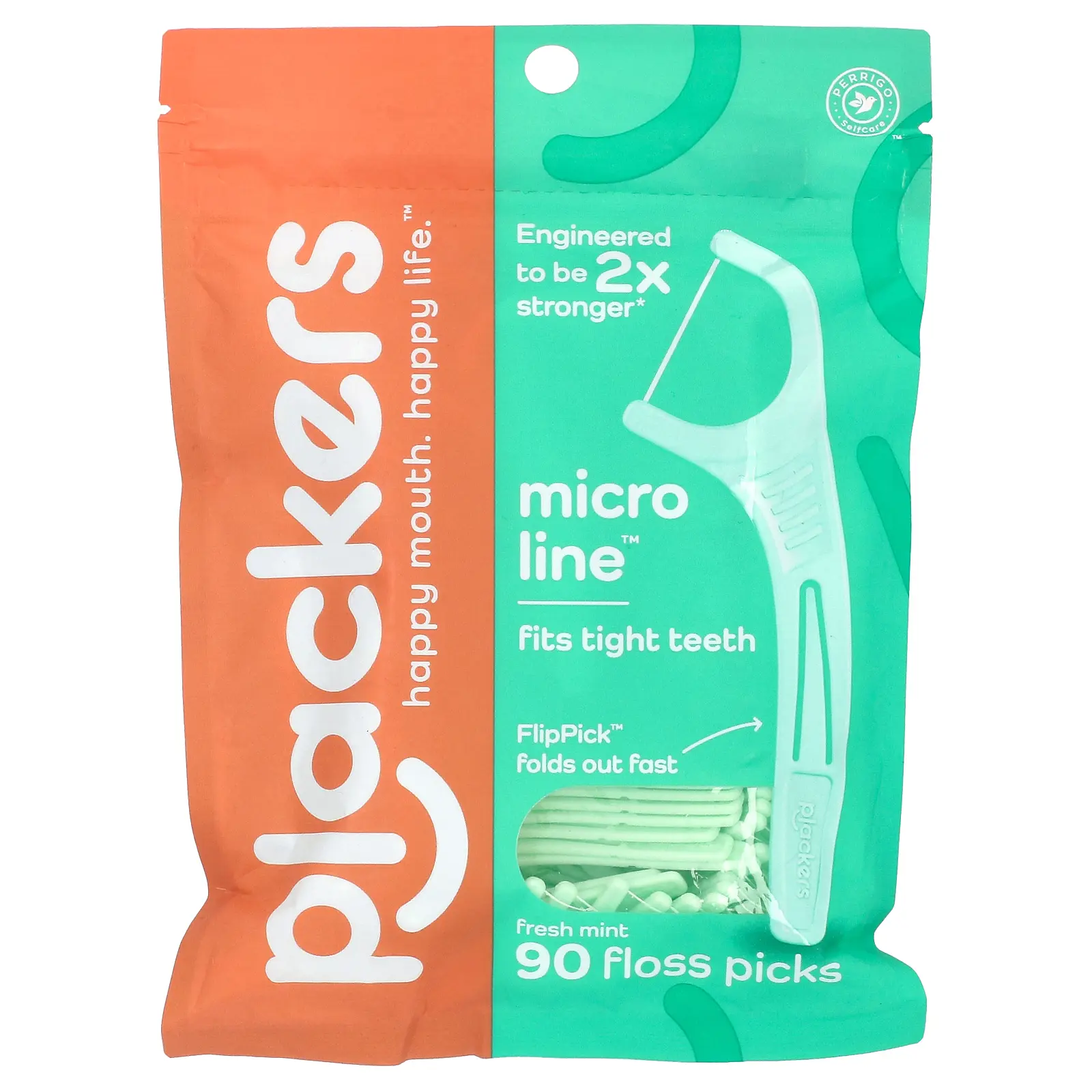 Plackers Micro Line, Floss Picks, Fresh Mint, 90 Count Plackers Micro Line, Floss Picks, Fresh Mint, 90 Count