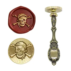 Wax Seal Stamp Pirate 3D Embossed Stamp Vintage Sealing for Wedding Letter Invitation Sealing