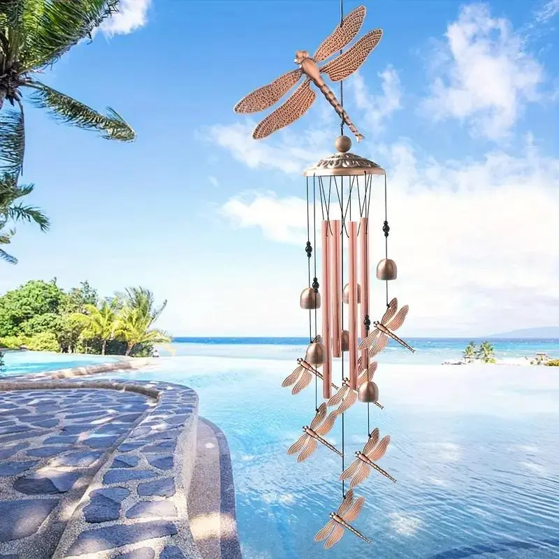 Dragonfly Design Wind Chime, Outdoor Hanging Decoration, Garden Decoration, Home Decor, Garden Supplies, Outdoor Decor, Garden Accessories, Dragonfly Decoration Windchimes