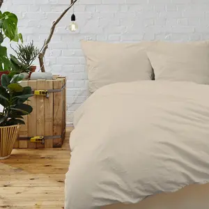 Cypress Linen Collection 1800 Series 3-Piece Cream Duvet Sets