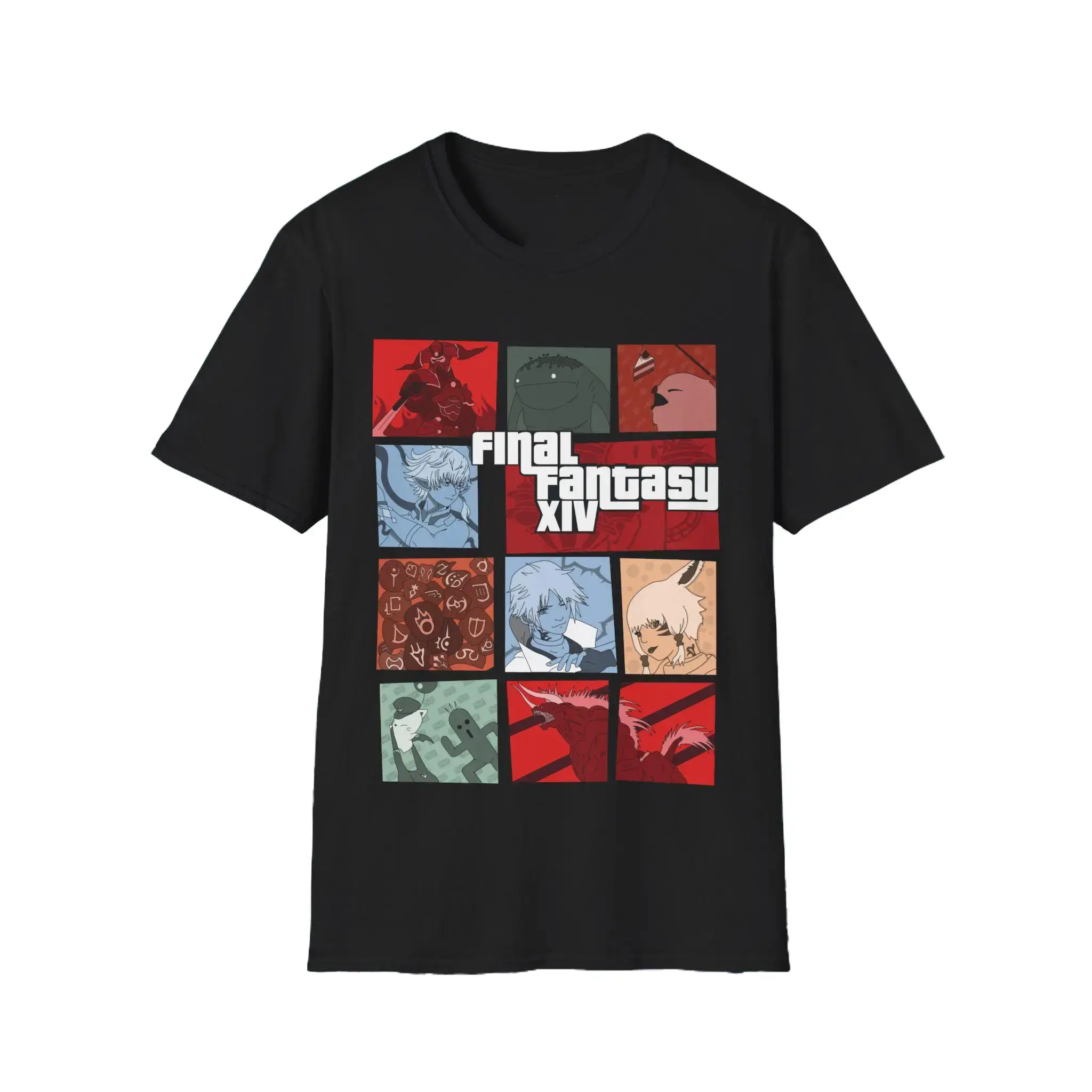 Final Fantasy XIV Panel Style Graphic Tee Unisex T-Shirt for Men and Women