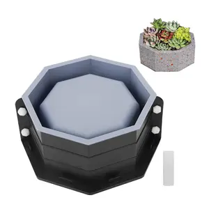 Silicone Planter Molds Concrete Flower Pots, Large Planter Mold Octagonal Shape DIY Pots, DIY Container for Succulent Bonsai Decorating, Homemade Clay molds