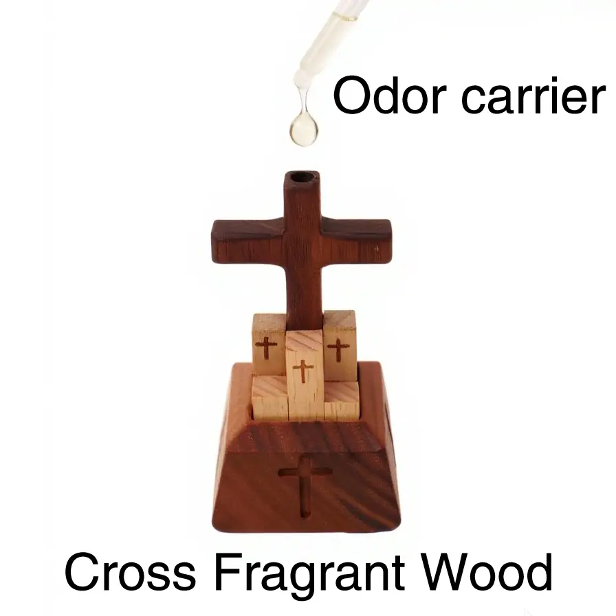 New Black Walnut Wooden Cross Essential Oil Diffuser - 3.94x2.36x1.97 in Christian Home Decor, Slow Volatility Aroma Freshener, Scent Enhancer, Universal Basic Woody Essential Oil Perfume Diffuser, All-Season Multi-Functional Great Gift for Spiritual Use