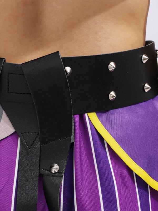 Anime Lol Arcane Role-Playing Costume for Women, Crit Loli Jinx Set, Perfect for Halloween Carnival, Geometric Pattern, Slim-Fitting