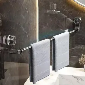 [JULIANG]Suction Cup Towel Rack for Bathroom No Hole Installation Stretchable Towel Rod Space Saving Bath Towel Organizer Practical Suction Space Saving Design Multipurpose Usage Gift Ready Durability Assurance