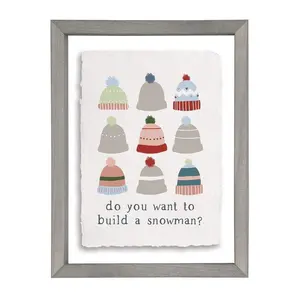 Sincere Surroundings 14" Build A Snowman Floati ng Frame Art