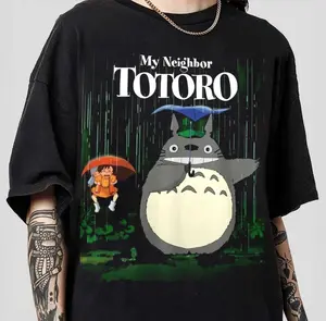 Lovely Raining Scene My Neighbor Totoro T-Shirt, Totoro Shirt, Studio Ghibli T-Shirt, Hayao Miyazaki Tee, Studio Ghibli Gifts Idea