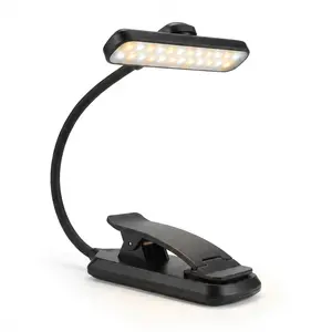Rechargeable clip-on book light, 80 hours battery life, eye care, 3 color temperatures, stepless dimming reading lamp with memory function, portable bedside book light for night reading, studying, dorm essentials