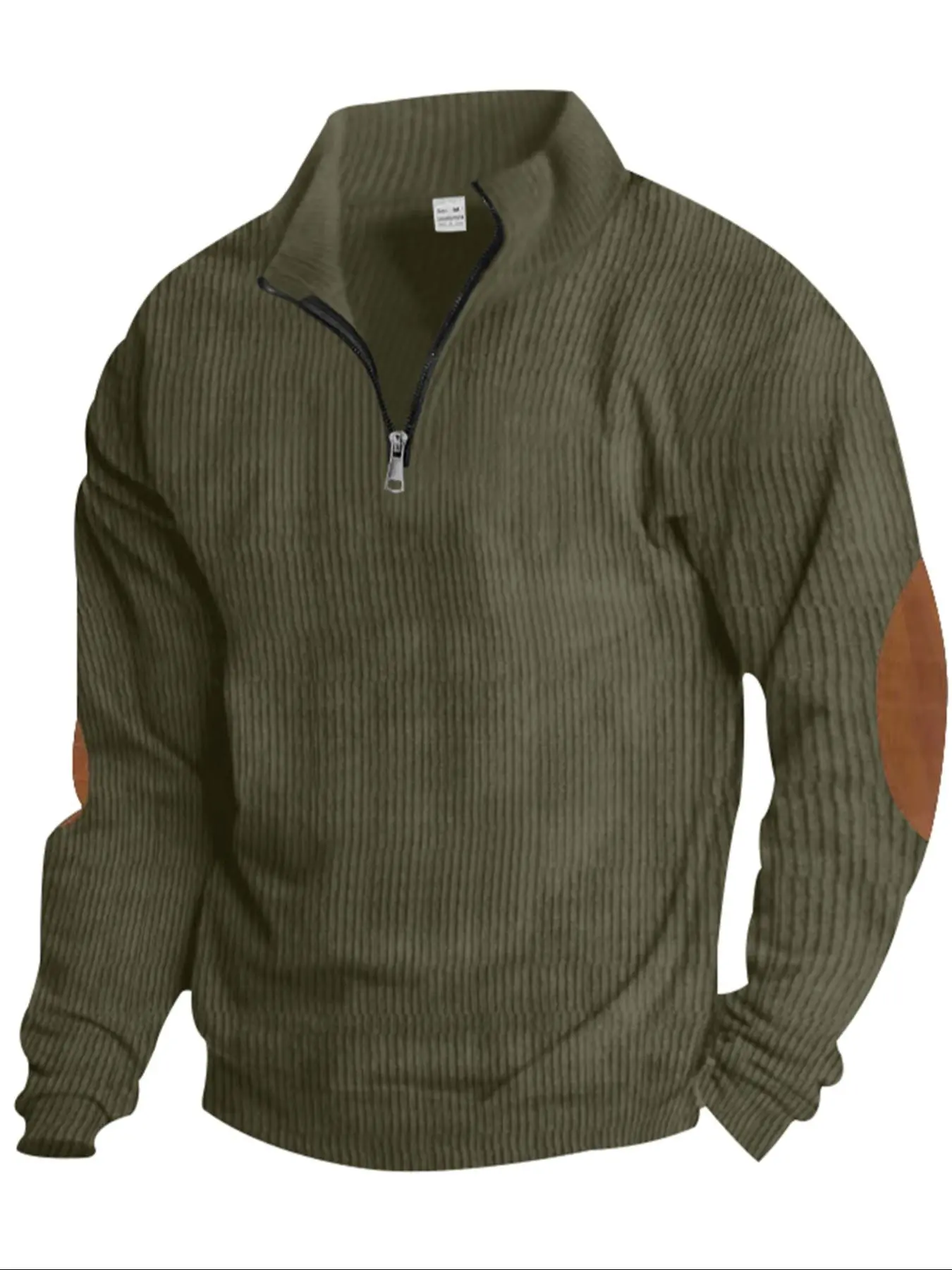 Men's Patchwork Half Zip Up Funnel Neck Sweatshirt, Casual Regular Fit Long Sleeve Pullover for Spring & Fall, Fashion Men's Clothes for Daily Wear, Casual Fit Streetwear