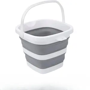 Collapsible Bucket 5L (1.3 Gallon) Foldable Mop Bucket for Cleaning, Camping, Car Wash, Beach, Outdoor, Portable Utility Water Pail, Space Saving Plastic Wash Basin, Small Folding Bucket for Travel, Hiking, Fishing, Household Use, bucket accessories