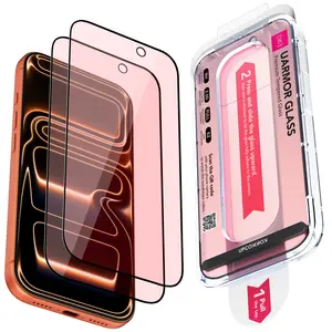 Upcommon UARMOR Red Light Screen Protector for iPhone 17 Series Anti Blue Light 9H Tempered Glass Easy Installation Kit Case Friendly Fit 2Pack