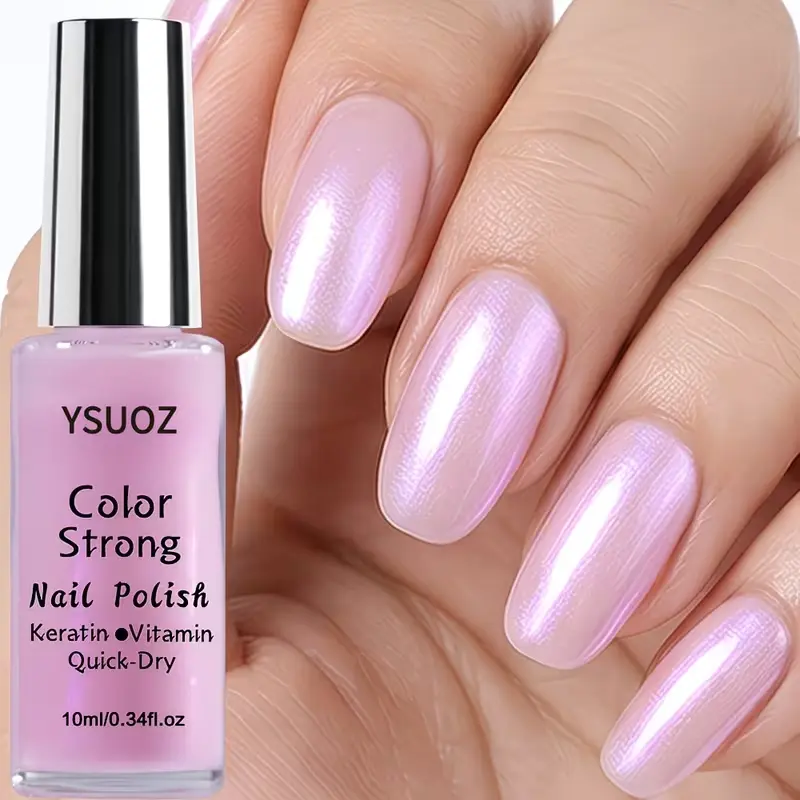 Pearl Purple Nail Polish, Quick-Drying 1-Coat Lacquer for a Flawless Finish, Hydrating Formula for Daily Use and Nail Art, One Coat