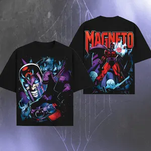 Magneto Xmen Supervillain MCU Comic Double Printed Oversize Lightweight, Character Comics TV Series Graphic Design Unisex Top Cotton Streetwear T-Shirt Clothes Menswear