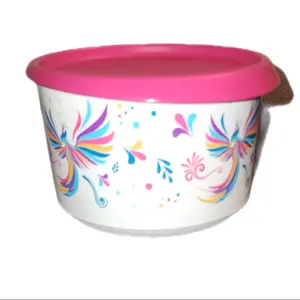 One Touch Canister 550ml - Colorful Design with Pink Lid, Ideal for Bottles and Tin