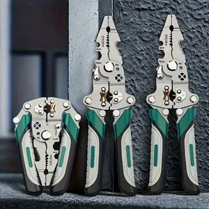 Foldable Multi-Function Industrial Wire Stripper, Wire Stripping Pliers, Durable Precision Tool for Cutting, Crimping, Stripping, Ideal for All Electrical Work
