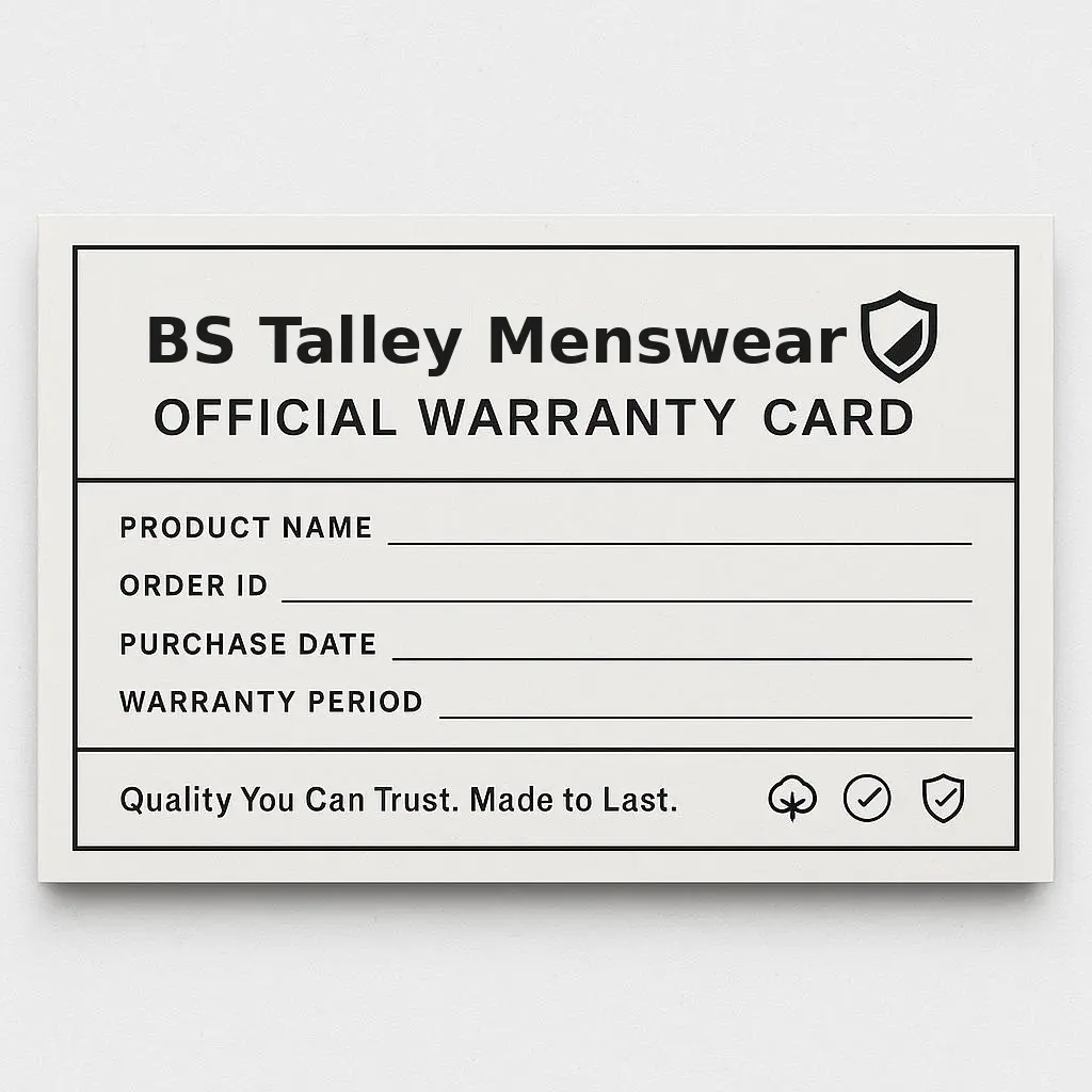 OFFICIAL WARRANTY - BS Talley Menswear