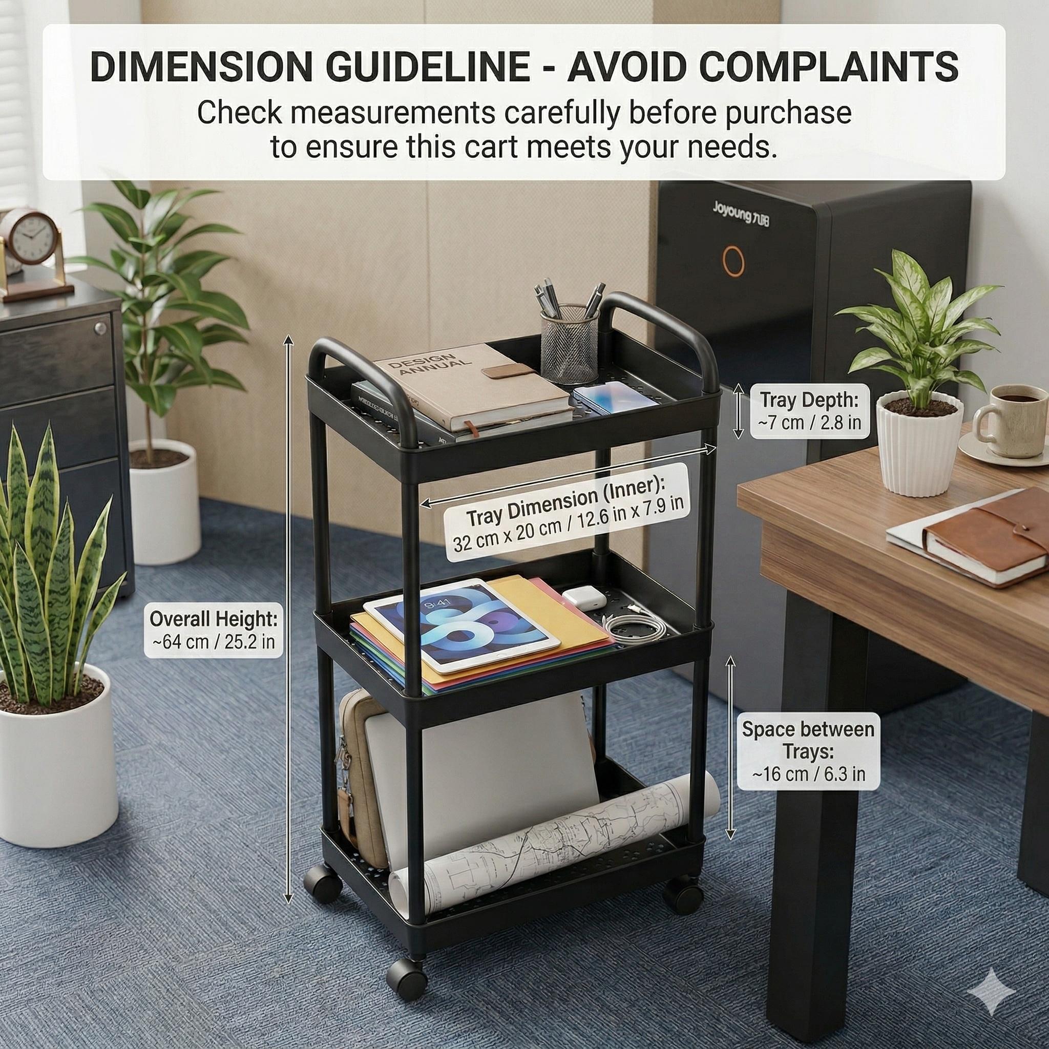 3Tier Rolling Storage Cart, Kitchen Storage, Mobile Organizer with Wheels for Living Room, Utility Cart, Book Cart, Rolly Cart, Storage Cabinet, Kitchen Organizers and Storage