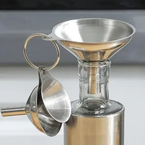 3pcs Stainless Steel Funnels, Large, Medium And Small Metal Funnels, Kitchen Gadget, Kitchen Utensils Gadgets