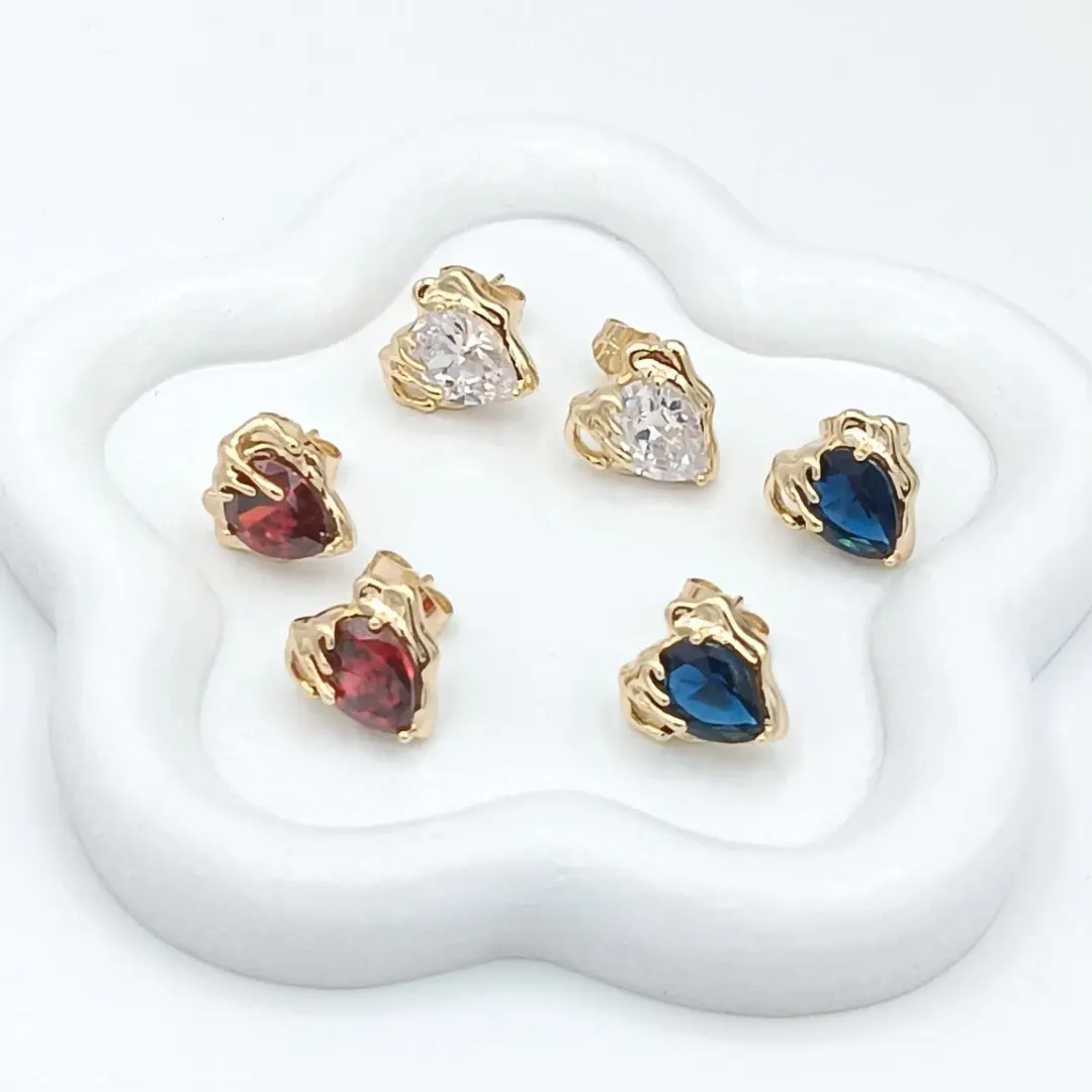 Varied earrings, women's earrings in different designs, bathed in 14K gold, high quality.