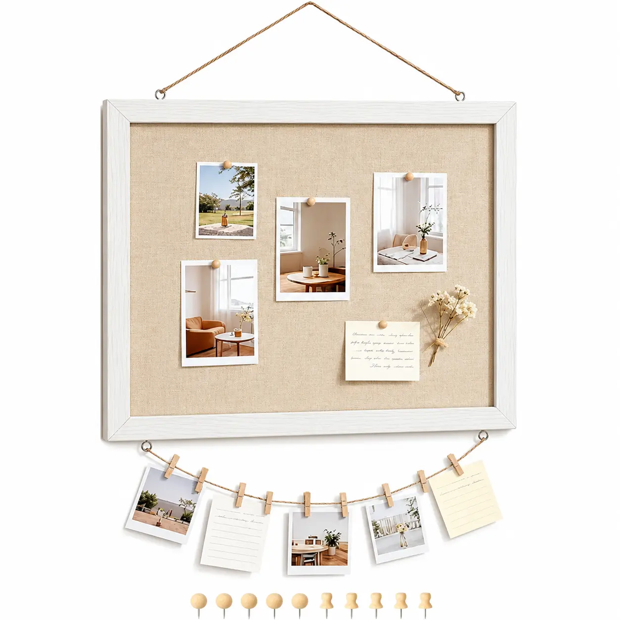 Double-Sided Bulletin Boards with Linen, 16"x12" 1PC Cork Board