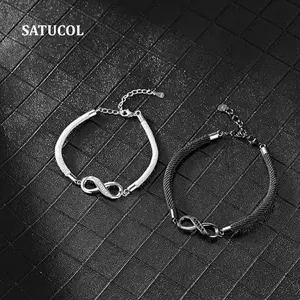 Couple's Infinity Symbol Rope Bracelet, crafted from premium copper with zirconia accents and an adjustable S925 extension chain.The perfect holiday gift for your boyfriend, girlfriend, or best friend.permanent  hand  chain
