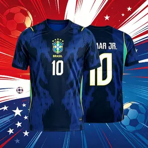 2026 Brazil National Home And Away 10# Neymar 7# 11# Short And Long Sleeve Soccer Jersey Fans Version Breathable